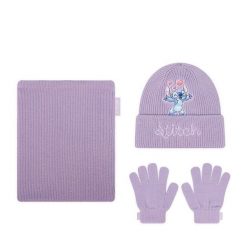 Komplet czapka, komin i rękawiczki Disney Classics. Fioletowe czapki i kapelusze damskie Disney Classics, bez wzorów. Za 69.99 zł.