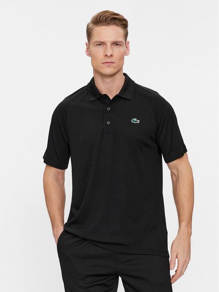 Lacoste Polo DH3201 Czarny Regular Fit. Czarne koszulki polo męskie Lacoste, m, bez wzorów, z syntetyku, bez ramiączek. Za 259.99 zł.