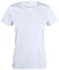 Clique Basic Active-T Women Koszulka damska z poliestru, spun dyed – white. Białe koszulki sportowe damskie CLIQUE, xs, bez wzorów, z dżerseju, bez kołnierzyka, bez ramiączek. Za 103.61 zł.