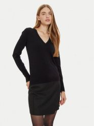 Liu Jo Sweter WF4007 MS49I Czarny Regular Fit. Czarne swetry damskie Liu Jo, s, bez wzorów, z wiskozy, bez kołnierzyka, bez ramiączek, bez kaptura. Za 259.99 zł.