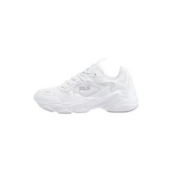 Sneakersy damskie Fila Collene. Białe obuwie sportowe damskie Fila, bez wzorów, z materiału, trekkingowe. Za 299.00 zł.