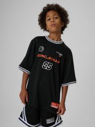 4F Koszulka sportowa loose szybkoschnąca chłopięca - czarna 146/152 (10-12 lat). Czarne t-shirty dla chłopców 4f, bez wzorów, bez ramiączek. Za 79.99 zł.