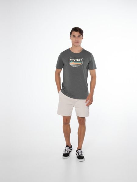 Koszulka męska Protest PRTCAARLO t-shirt. Szare t-shirty męskie Protest, na lato, m, bez wzorów, z bawełny, eleganckie, bez kołnierzyka. Za 79.90 zł.