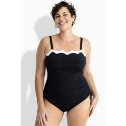 Damskie Strój kąpielowy miękkie miseczki odczepiane ramiączka. Czarne kostiumy jednoczęściowe damskie Ulla Popken, plus size, bez wzorów, z elastanu, sportowe, plus size. Za 279.99 zł.