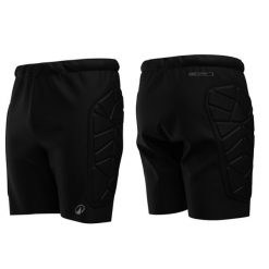 Szorty bramkarskie z ochraniaczami do piłki nożnej Kipsta F500. Czarne szorty sportowe damskie KIPSTA, s, bez wzorów, z elastanu, sportowe, do piłki nożnej. Za 119.99 zł.