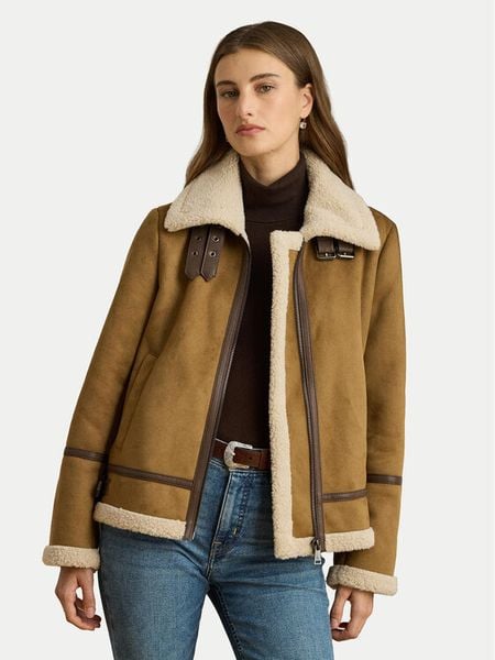 LAUREN RALPH LAUREN Kurtka z imitacji skóry 297P04122002 Brązowy Regular Fit. Brązowe kurtki damskie Lauren Ralph Lauren, xl, bez wzorów, ze skóry, bez kaptura. Za 1,699.00 zł.
