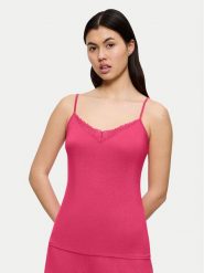 Triumph Koszulka piżamowa Aura Spotlight 10221405 Różowy Regular Fit. Czerwone piżamy damskie Triumph, bez wzorów, bez ramiączek. Za 99.99 zł.