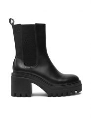 Calvin Klein Jeans Botki Chunky YW0YW01547 Czarny. Czarne botki damskie Calvin Klein Jeans, z jeansu, bez obcasa, na słupku, bez zapięcia. Za 700.00 zł.