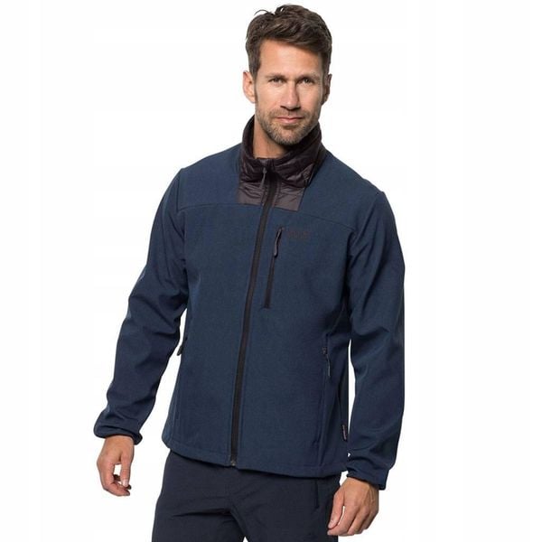 Kurtka lekka granatowa softshell JACK WOLFSKIN SKY POINT. Niebieskie kurtki męskie Jack Wolfskin, m, bez wzorów, z polaru, bez kaptura. Za 299.00 zł.