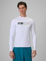 4F Longsleeve do pływania i sportów wodnych z filtrem UPF50+ męski - biały M. Białe t-shirty męskie 4f, na lato, m, bez wzorów, z materiału, sportowe, bez kołnierzyka. Za 149.99 zł.