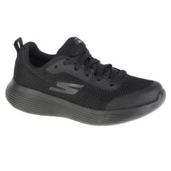 Buty sportowe Sneakersy chłopięce, Go Run 400 V2 Omega. Czarne trampki i tenisówki chłopięce Skechers, bez wzorów, z materiału, sportowe, przed kostkę, bez zapięcia. Za 129.99 zł.