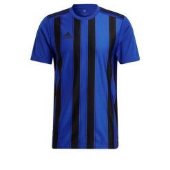 Koszulka do piłki nożnej męska Adidas Striped 21. Czarne koszulki sportowe męskie Adidas, m, bez wzorów, bez kołnierzyka, bez ramiączek, do piłki nożnej. W wyprzedaży za 107.10 zł.