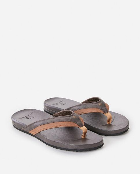 Japonki męskie Rip Curl Soft Top. Brązowe klapki męskie Rip Curl, z materiału, sportowe. Za 129.99 zł.