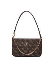 Guess Torebka Noelle II Mini HWQG96 72720 Brązowy. Brązowe torebki do ręki damskie Guess, z aplikacjami, ze skóry, bez dodatków. Za 309.99 zł.