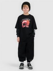 4F T-shirt loose z nadrukiem chłopięcy - czarny 122/128 (6-8 lat). Czarne t-shirty dla chłopców 4f, bez wzorów, z bawełny, bez ramiączek. Za 49.99 zł.