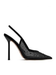 Eva Minge Szpilki EO-MAE-LT1677-27 Czarny. Czarne szpilki damskie Eva Minge, bez wzorów, z materiału, bez obcasa, bez zapięcia. Za 429.99 zł.