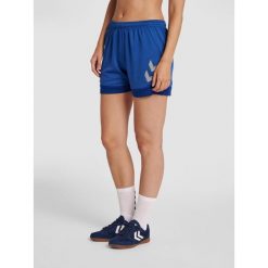 Szorty damskie Hummel Lead. Niebieskie szorty sportowe damskie Hummel, na wiosnę, s, bez wzorów, z materiału, klasyczne, z standardowym stanem, do piłki nożnej. Za 151.50 zł.
