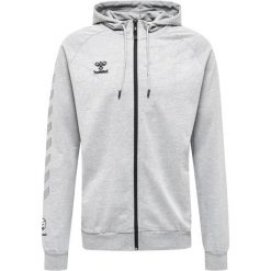 Bawełniana bluza z kapturem zapinana na zamek Hummel Move Grid. Szare bluzy sportowe męskie Hummel, l, bez wzorów, z bawełny, z kapturem, na fitness i siłownię. Za 292.90 zł.