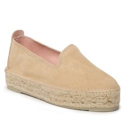 Espadryle Manebi. Brązowe espadryle damskie Manebi, bez wzorów, bez obcasa, bez zapięcia. Za 419.99 zł.