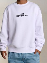 Bluza z napisem - biały. Białe bluzy męskie Sinsay, l, bez wzorów, bez kaptura. Za 39.99 zł.