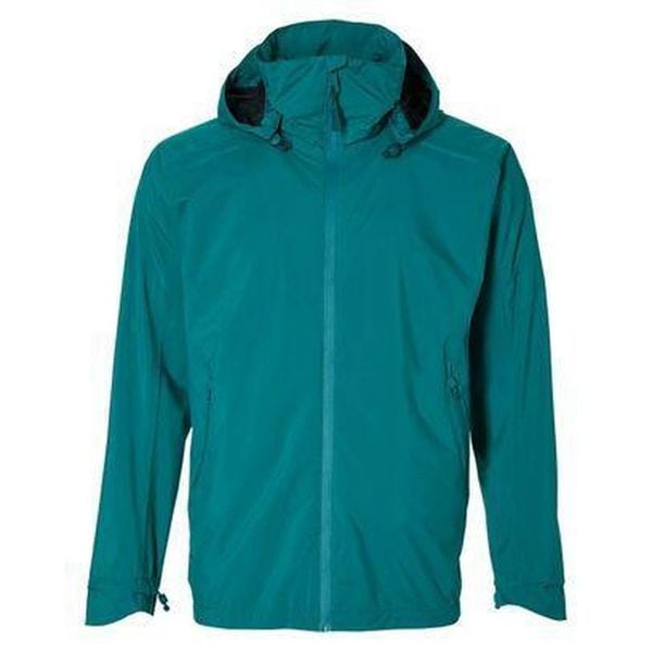 Męska rowerowa kurtka przeciwdeszczowa Skane, turkusowo-zielona. Zielone buty sportowe męskie BASIL, m, bez wzorów, sportowe, bez kaptura. Za 489.90 zł.