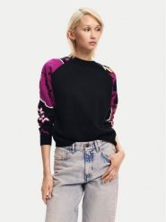 Desigual Sweter Barrie 24WWJF24 Czarny Regular Fit. Czarne swetry damskie Desigual, l, bez wzorów, z syntetyku, bez kołnierzyka, bez ramiączek, bez kaptura. Za 259.99 zł.