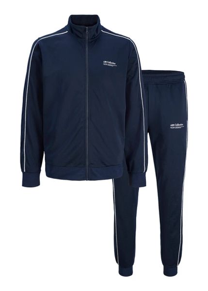 Dres sportowy JJ REBEL (2 części). Niebieskie bluzy męskie bonprix, m, bez wzorów, z dresówki, bez kaptura. Za 219.99 zł.