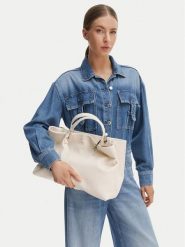 Emporio Armani Torebka EW000360 AF18673 U1070 Kremowy. Białe torebki do ręki damskie Emporio Armani, bez wzorów, ze skóry, bez dodatków. Za 1,546.99 zł.
