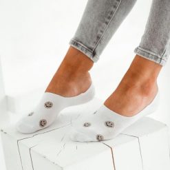 Białe mikrostopki damskie buźki (model 803). Białe skarpety damskie Milena, bez wzorów, z bawełny. Za 14.90 zł.