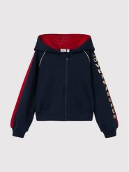 NAME IT Bluza 13206427 Granatowy Regular Fit. Niebieskie bluzy dla dziewczynek Name it, bez wzorów, z bawełny, bez ramiączek, bez kaptura. Za 89.99 zł.