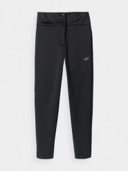 4F Spodnie narciarskie softshellowe membrana 5000 damskie - czarne M. Czarne spodnie materiałowe damskie 4f, na zimę, m, bez wzorów, z dzianiny, sportowe, narciarskie, windstopper. Za 399.99 zł.