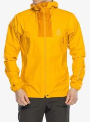 Kurtka przeciwdeszczowa męska Haglofs L.I.M Proof Jacket. Żółte kurtki męskie Haglöfs, l, bez wzorów, z materiału, bez kaptura. Za 664.39 zł.