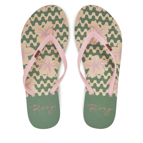 Japonki Roxy. Czerwone klapki damskie Roxy, bez wzorów. Za 49.99 zł.