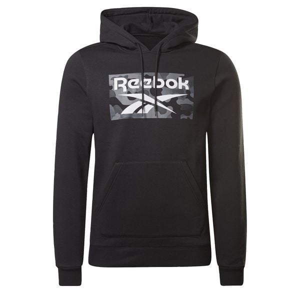 Bluza z kapturem męskie Reebok Camo. Czarne bluzy męskie Reebok, m, bez wzorów, z bawełny, z kapturem, na fitness i siłownię. Za 290.00 zł.