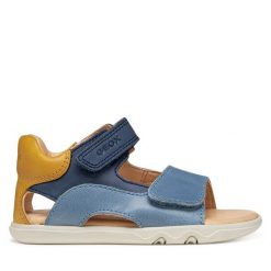 Sandały Geox. Niebieskie sandały chłopięce Geox, bez zapięcia. Za 229.99 zł.