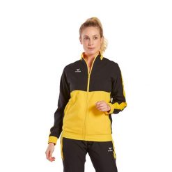 Damska marynarka do prezentacji Erima Six Wings. Czarne bluzy sportowe damskie Erima, xs, bez wzorów, bez kaptura, do piłki ręcznej. W wyprzedaży za 242.00 zł.