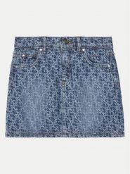 Guess Spódnica jeansowa J5RD14 D45E0 Niebieski Regular Fit. Niebieskie spódniczki dla dziewczynek Guess, z aplikacjami, z bawełny. Za 129.99 zł.