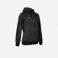 Bluza do hokeja na trawie damska Korok FH500. Czarne bluzy sportowe damskie KOROK, l, bez wzorów, z bawełny, z kapturem. Za 79.99 zł.
