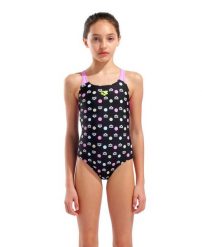 Strój Kąpielowy Dziewczęcy Arena Multiple Dot Swimsuit Swim. Czarne stroje kąpielowe dla dziewczynek Arena, bez wzorów, z materiału. Za 159.00 zł.