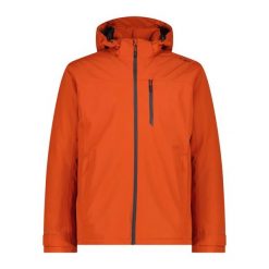 Kurtka Męska Softshell Pomarańczowa. Brązowe kurtki męskie CMP, m, bez wzorów, z materiału, street, z kapturem. Za 379.99 zł.