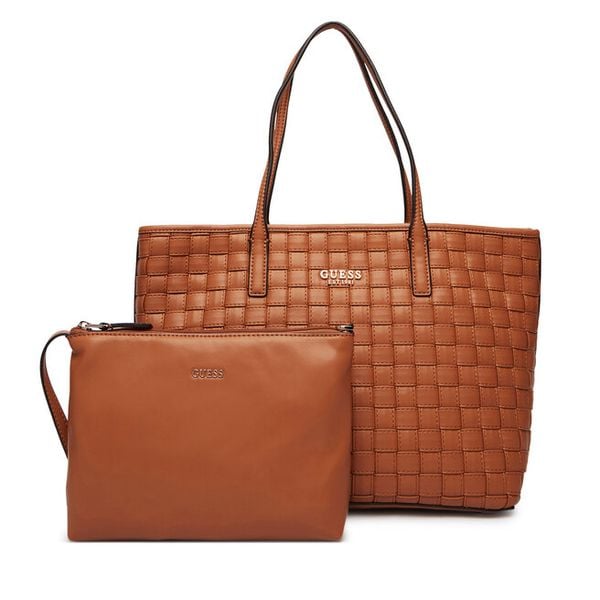 Torebka Guess. Brązowe torebki do ręki damskie Guess, z aplikacjami, bez dodatków. Za 464.99 zł.