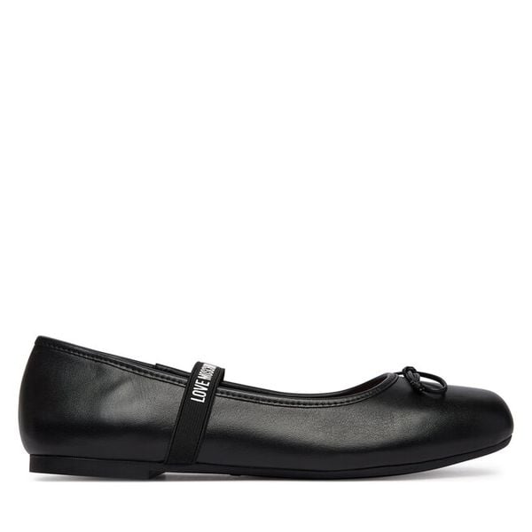 Baleriny LOVE MOSCHINO. Czarne baleriny damskie Love Moschino, bez wzorów, bez obcasa. Za 456.99 zł.