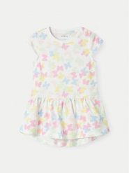 NAME IT Sukienka codzienna Vigga 13215107 Kolorowy Regular Fit. Sukienki dla dziewczynek Name it, bez wzorów, z bawełny, bez ramiączek. Za 39.99 zł.