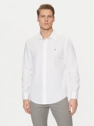 Tommy Hilfiger Koszula MW0MW38137 Biały Slim Fit. Białe koszule męskie Tommy Hilfiger, m, bez wzorów, z bawełny, biznesowe, bez kołnierzyka, bez ramiączek. Za 199.99 zł.