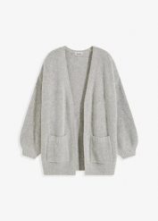 Kardigan oversize. Czarne kardigany damskie bonprix, bez wzorów. Za 102.99 zł.