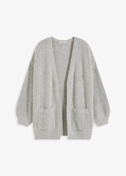 Kardigan oversize. Czarne kardigany damskie bonprix, bez wzorów. Za 99.99 zł.