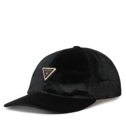 Czapka z daszkiem Guess. Czarne czapki i kapelusze damskie Guess, z aplikacjami. Za 154.99 zł.