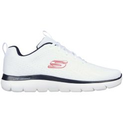 Buty męskie SKECHERS Summits Torrecharcoal. Białe buty sportowe męskie Skechers, bez zapięcia, na fitness i siłownię. Za 239.99 zł.