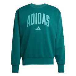 Bluza adidas Collegiate. Zielone bluzy męskie Adidas, uniwersalny, bez wzorów, z dresówki, bez kaptura. Za 200.99 zł.