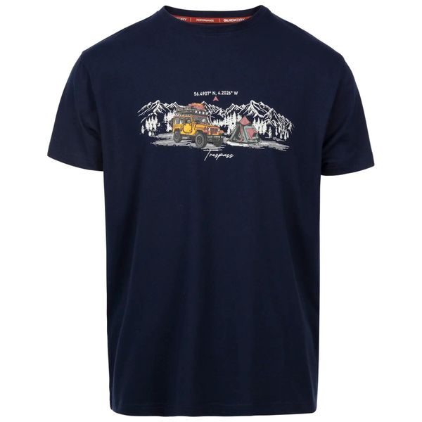 T-shirt Trespass Horton. Niebieskie t-shirty męskie Trespass, l, bez wzorów, z bawełny, klasyczne, bez kołnierzyka. Za 90.25 zł.